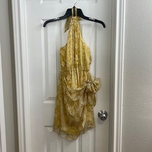 Yellow halter neck dress